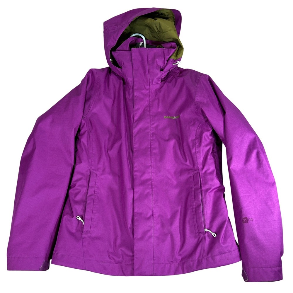 Patagonia H2No Purple Waterproof Hooded Rain Shell Jacket Womens Medium